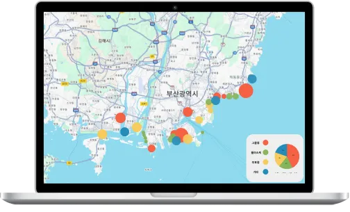 AI 드론 객체 탐지, 사용자 인터페이스, 드론 제어, 지도 시각화 기능을 요약한 아이콘 이미지
